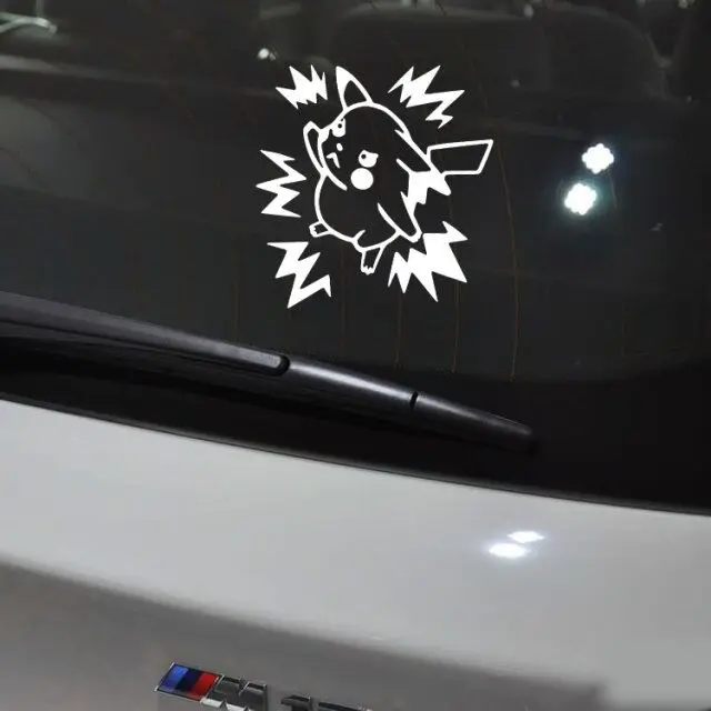 Style 2 white Стиль, милые Мультяшные животные Пикачу, Покемон мяч, креативные светоотражающие наклейки для автомобиля, всего тела, багажник, наклейка, водонепроницаемый винил - Название цвета: Style 2 white