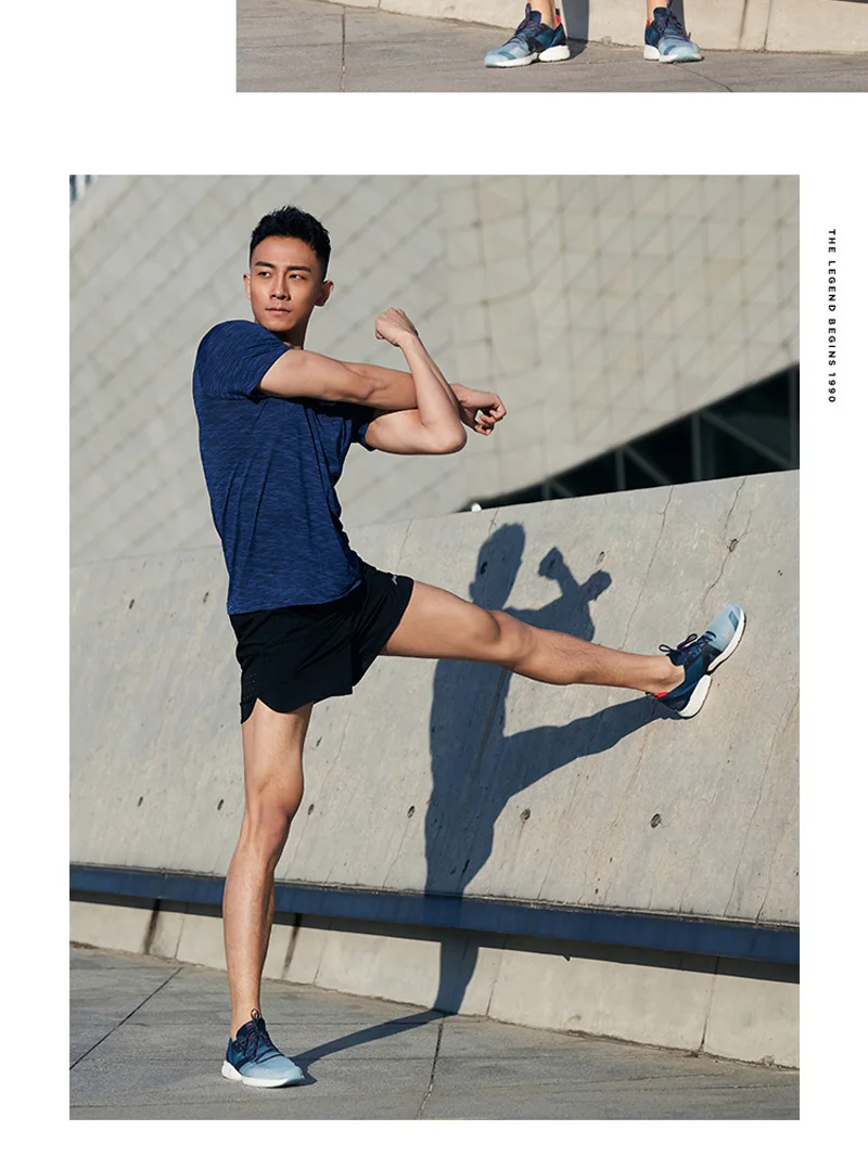 Li-Ning Мужская Беговая серия AT DRY футболка, дышащая, Стандартная посадка, 61% нейлон, 39% полиэстер, подкладка, Спортивная футболка ATSP135 MTS3072