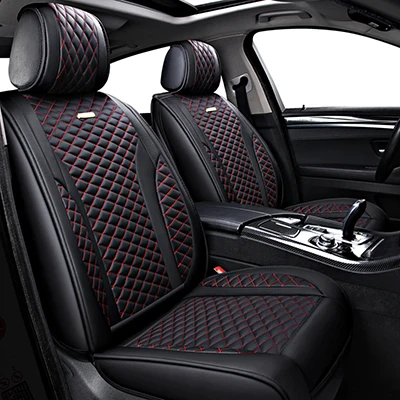 Black Red no pillow Кожаные чехлы для сидений автомобиля Защитные чехлы для сидений, сшитые специально для volkswagen polo vw polo 6r 9n vw passat b5 b6 b7 b8 vw golf 5 6 7 автомобильные аксессуары защитный чехол для сиденья машины - Название цвета: Black Red no pillow
