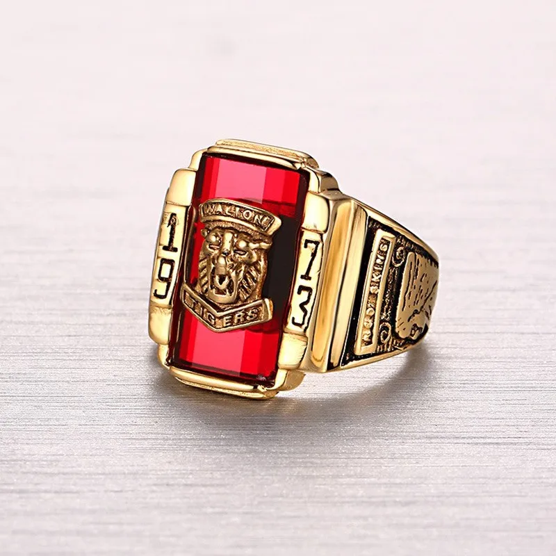 Кольца для мужчин модные кольца из нержавеющей стали старшеклассников с красным