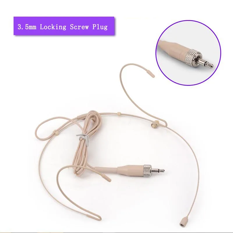 

Earhook Headworn Headset Unidirectional Microphone for Sennheiser Wireless Microphone System - 1/8" TRS Locking Screw Plug