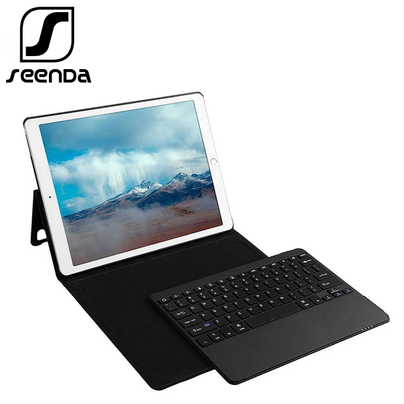 SeenDa беспроводной Bluetooth чехол-клавиатура для iPad Pro 12,9 дюйма кожаный защитный чехол-клавиатура для планшета+ держатель для карандаша