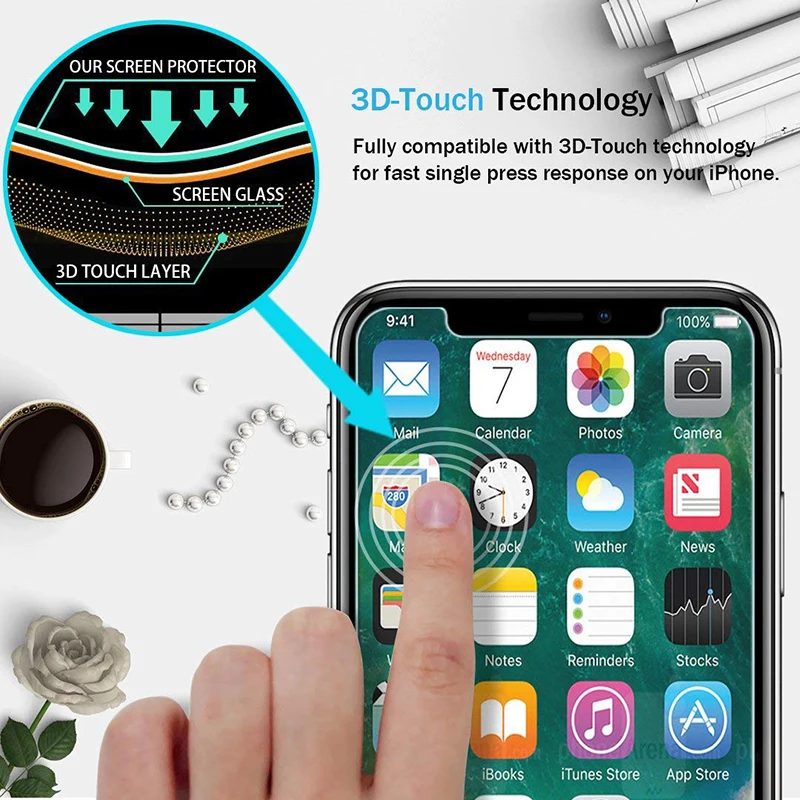 Высокое качество 0 26 мм 9H прозрачное закаленное стекло для Apple iPhone X 10 8 7 6 6S Plus 5 5S 5C SE