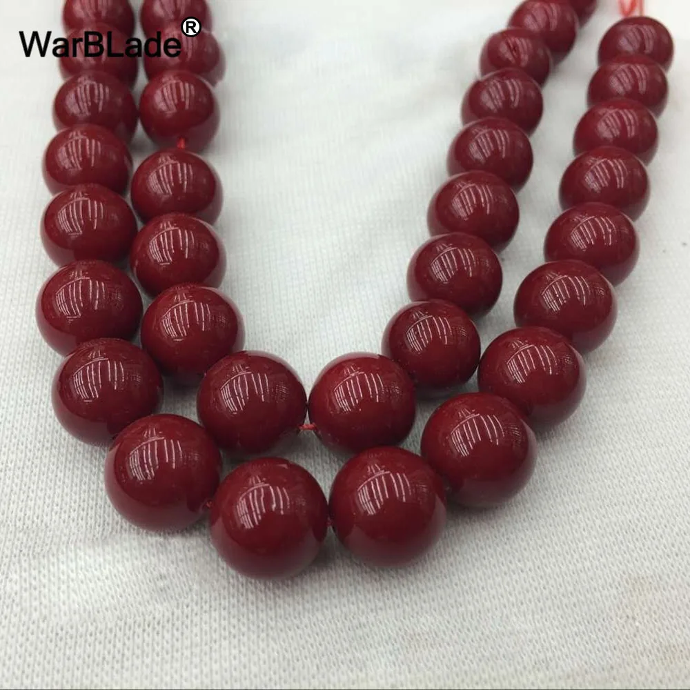 dark red Натуральный камень Темно-Красный Коралловые бусы 4 мм 6 мм 8 мм 10 мм круглые Loose бусы для DIY браслет цепочки и ожерелья ювелирных изделий - Цвет: dark red