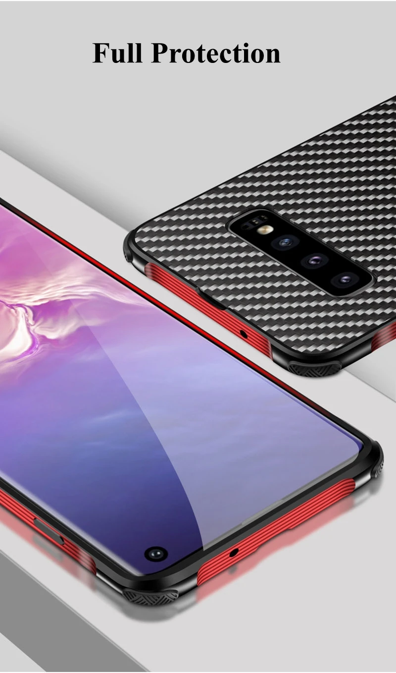 Чехол для samsung Galaxy S10 S9 Plus S10e, металлический алюминиевый бампер, чехол из углеродного волокна для samsung Galaxy Note 10 Plus