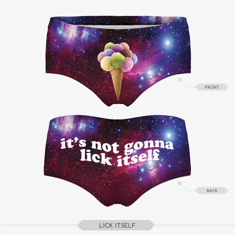 LICK ITSELF Трусы с 3D принтом Alien Cone, нижнее белье, женские трусики, сексуальные трусики танга, женские трусики - Цвет: LICK ITSELF
