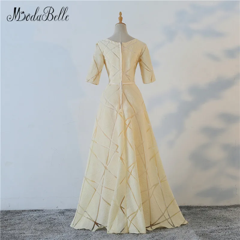 Modabelle Partterns Элегантные Выпускные платья с короткими рукавами 2018 простое длинное