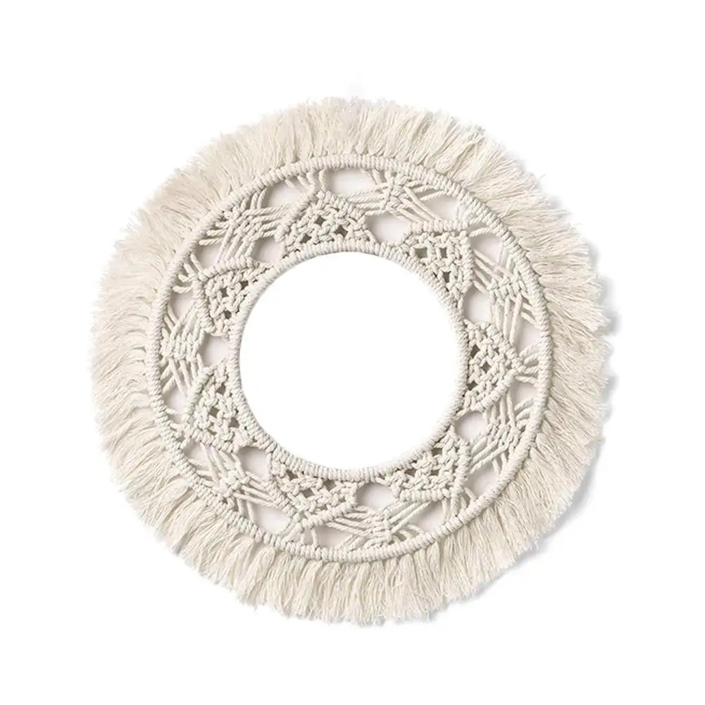 Бохо ручной работы с бахромой настенная рамка гобелен церемония макраме фон настенная художественная Рамка для украшения дома гостиной - Цвет: A