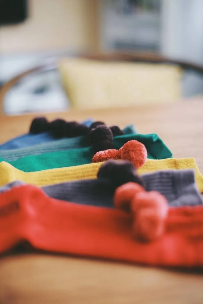 Детские хлопковые носки с помпонами для новорожденных мальчиков теплые средней