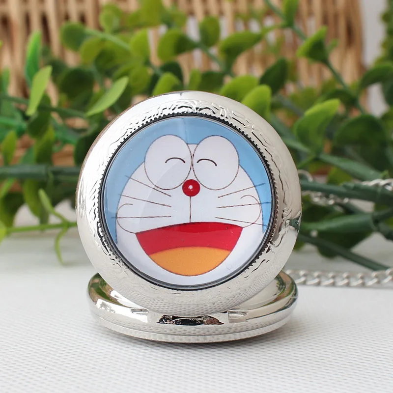 2017 новый серебряный кварцевые часы Дин кошка карманные студент личность