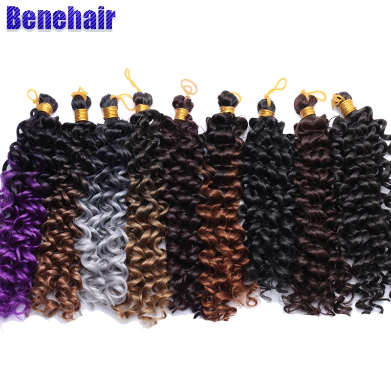 Benahair 8 дюймов кудряшки косички Омбре кудрявая завивка плетение волос волна воды