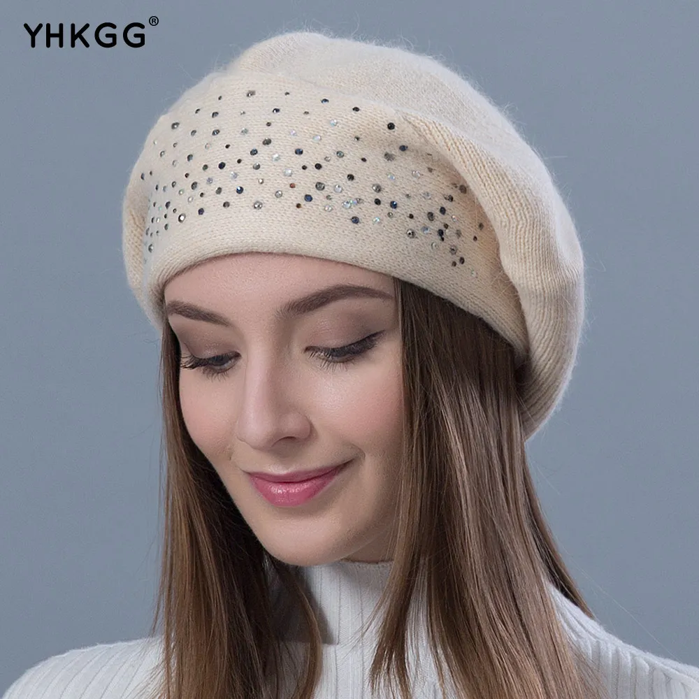 Yhkgg Леди Берет Hat для зимние вязаные шапки хлопок с подкладкой 2018 Бренд Новое