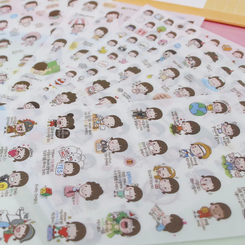 6 листов/комплект для девочек книга Стикеры Дневник Блокнот ручной работы