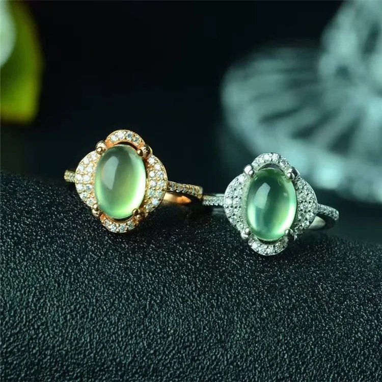 

KJJEAXCMY boutique jewels 925 Pure silver setting natural crystal grape water tender grape vine stone lady pendant ring set