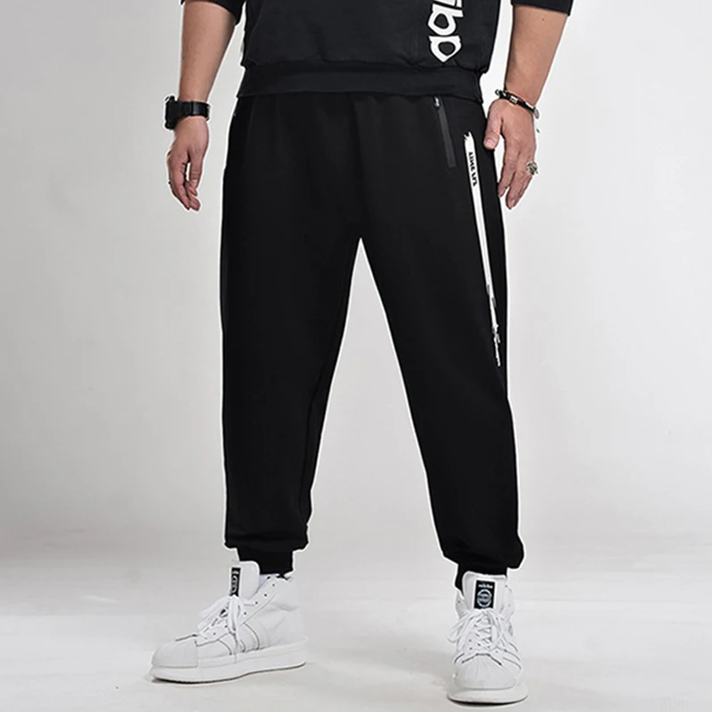 HMILY/Мужские штаны черного цвета повседневные мужские 5XL 6XL 7XL спортивные для бега