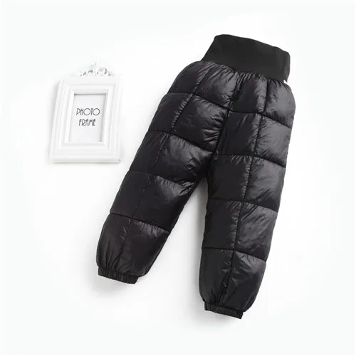 Черный Infant Baby Girl Pants Winter Warm Baby Boy Pants Down Cotton Solid Newborn Pants Fashion Baby Toddler Trousers New - Цвет: Черный