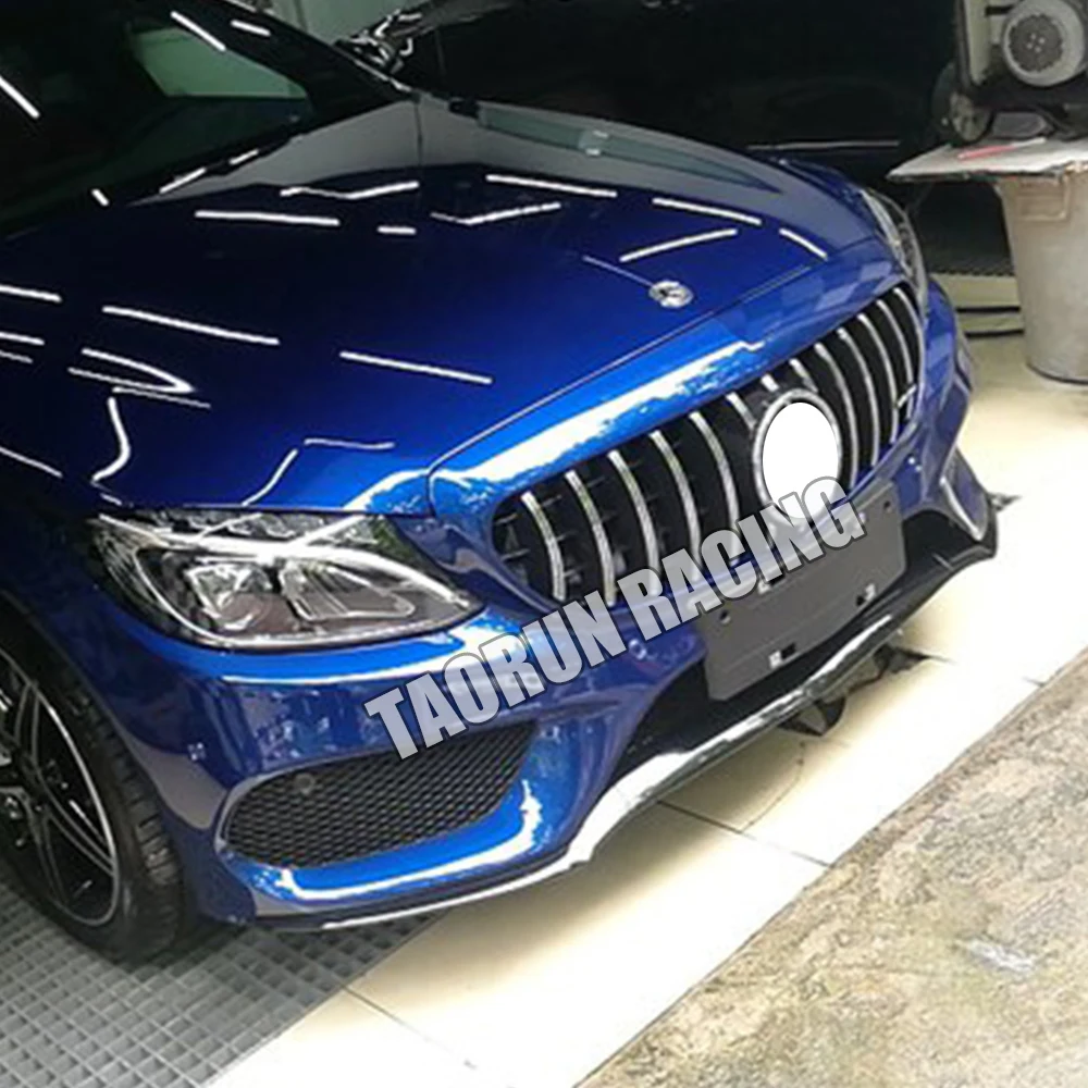 W205 GTR стиль ABS Серебряный передний бампер сетка гриль решетка для Benz C180 C200 C300 C43 с AMG