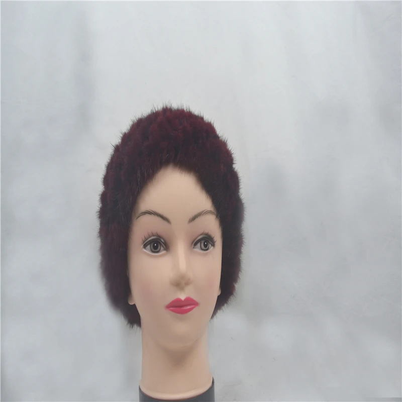 

Fashion women's winter fur hat mink wovenhat suede warm earmuffs