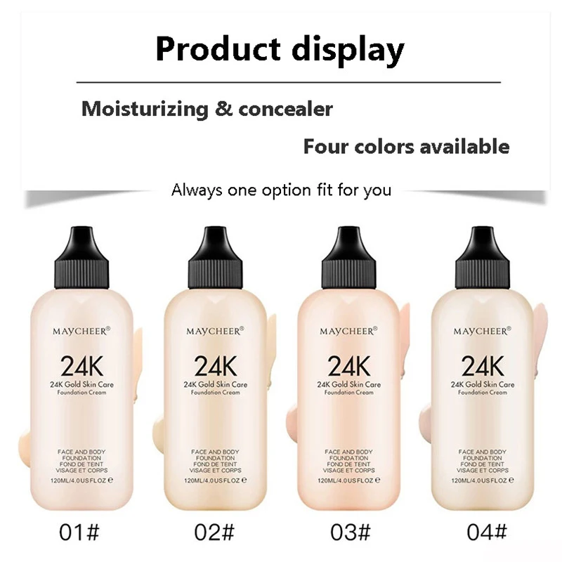 Увлажняющий Жидкий тональный крем для лица 24 К увлажняющий натуральный консилер
