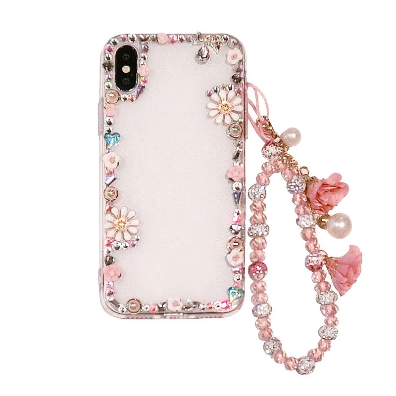 Glitter Flowers Diamond Frame Phone Cover Soft Clear Case For Samsung Galaxy J8 J6 J4 Plus J5 J7 J3 J2 J1 2016 2017 2018 Cases |