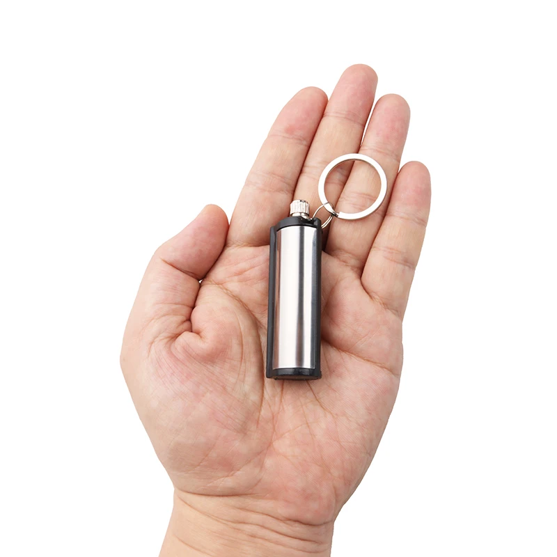 1 шт. кольцо для ключей модная Перманентная зажигалка подходящая Серебристая