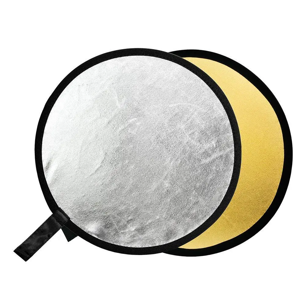 60cm 24&quot/80cm 32&quot/110cm 43&quot Studio Photography Photo Video Lighting Disc Oval Reflector 2-in-1 2 Colors Gold Silver |
