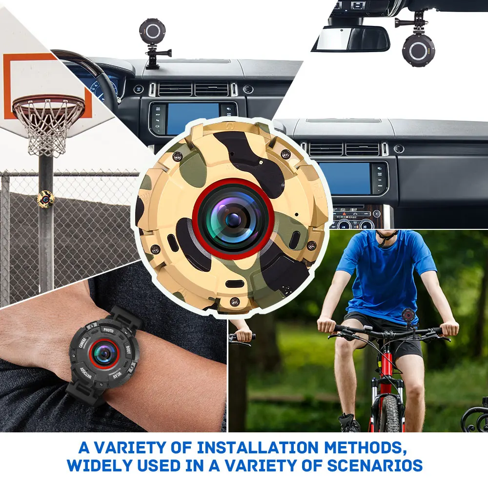 Смарт часы Dashcam WIFI Спортивная экшн камера DVR Dash Full HD 30M Водонепроницаемая