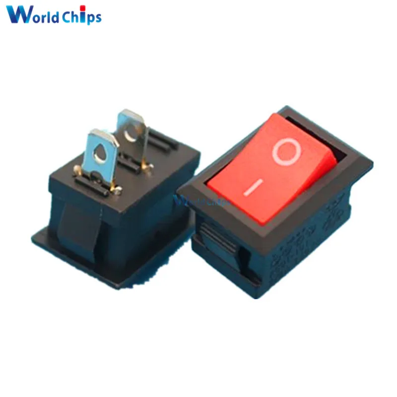 

5 шт., флейта переменного тока 6 А, 250 В, 2-контактный ВКЛ./ВЫКЛ., вход/выход SPST, красная мини-кнопка, клавишный переключатель для лодки, 15*21 мм