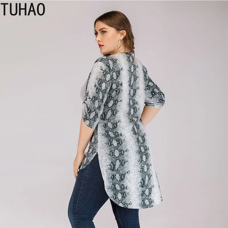 TUHAO летние 5XL 6XL размера плюс женские шифоновые рубашки офисные блузки большого 4XL