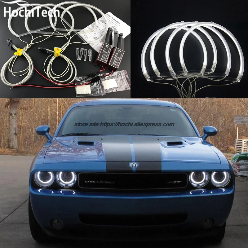 HochiTech ccfl комплект ангельских глаз белый 6000k гало кольца фара для Dodge challenger 2008 2009 2010