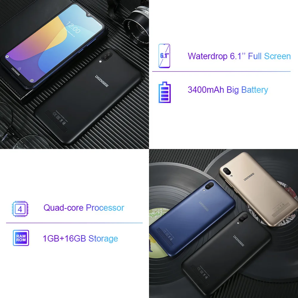 DOOGEE Y8C смартфон с 6 1 дюймовым дисплеем ОЗУ ГБ ПЗУ 16 3400 мАч Android 8 3G OTA 2019|Смартфоны| |