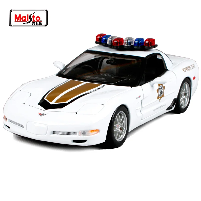 Автомобиль полицейский Maisto 1:18 Chevrolet Corvette Z06 литая модель автомобиля игрушечная