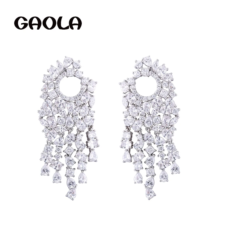 

GAOLA Clear Zirconia New Fashion Cubic Zirconia Dangle Earrings Crystal Brand Earrings for Women And Girld Girl GLE6832Y