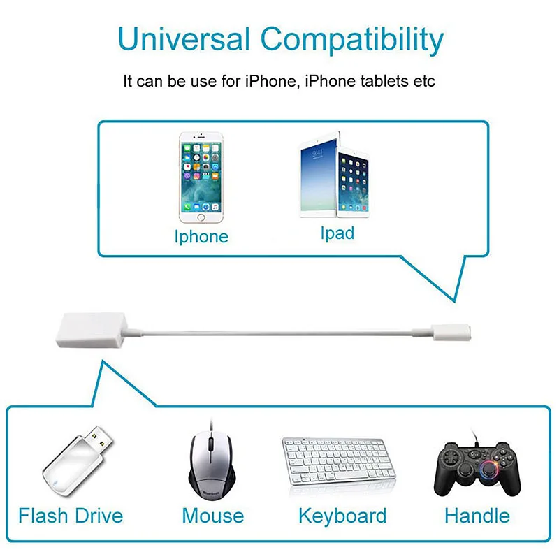 Otg USB адаптер для камеры интерфейс Apple проводные наушники конвертер электрический