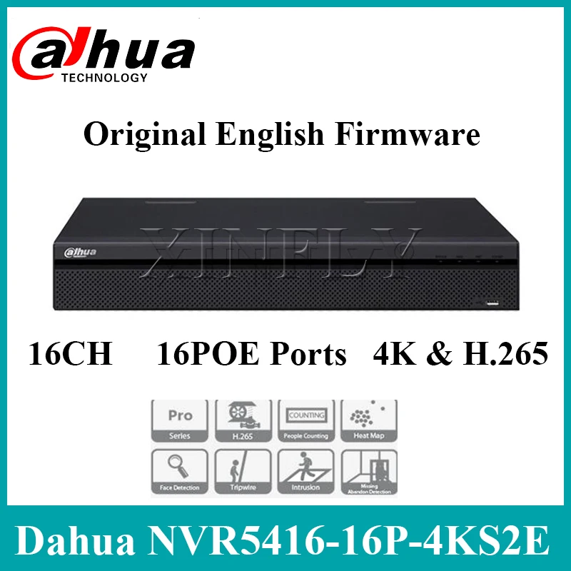 Dahua оригинальный NVR5416 16P 4KS2E Pro сетевой видеорегистратор 1.5U 16PoE 4 K & H.265 английская