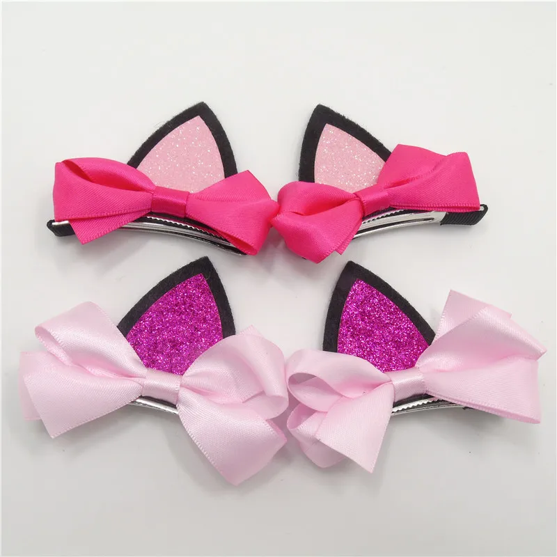 10 парт/лот фетровые блестящие заколки для волос с лисьими ушками Роскошные