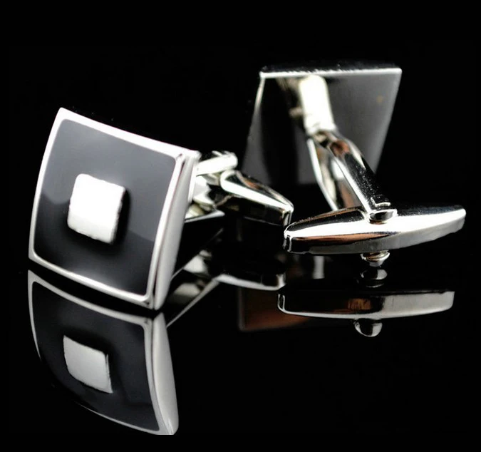 

Free shipping Classic Cufflinks black color square design hotsale copper material cufflinks whoelsale&retail