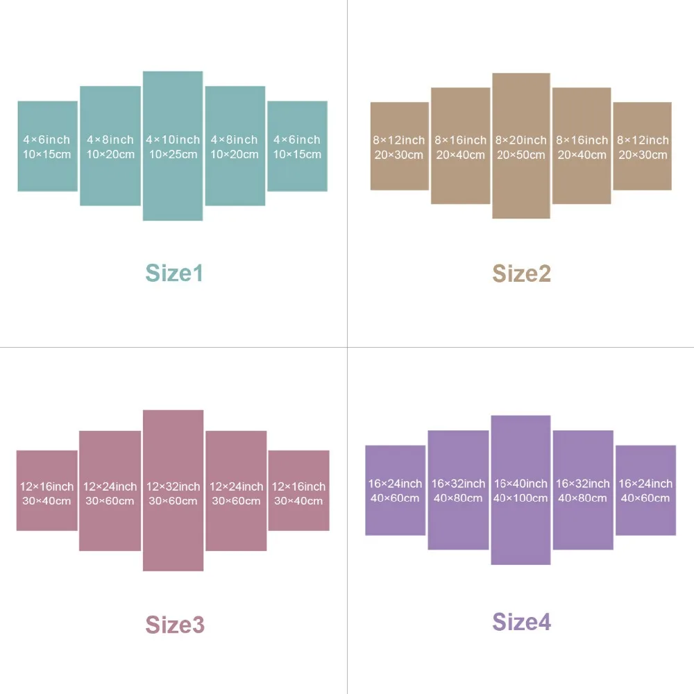 

Modern Prints Decor Living Room Wall 5 Pieces Animal Horse Group Sunset Scenery Painting Poster Frame Modular Picture Canvas Art