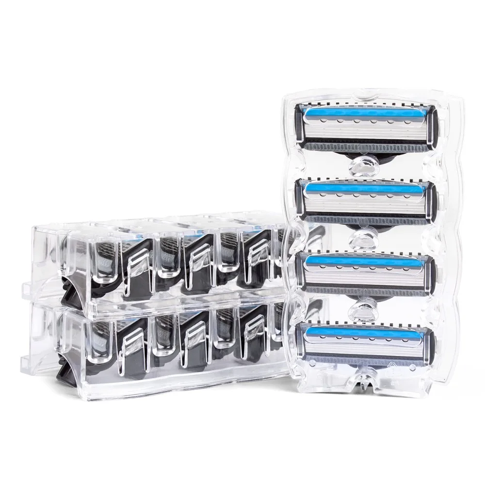 QShave Men Shaving Razor Blade Refill X5 Blade Plus 1 Trimme