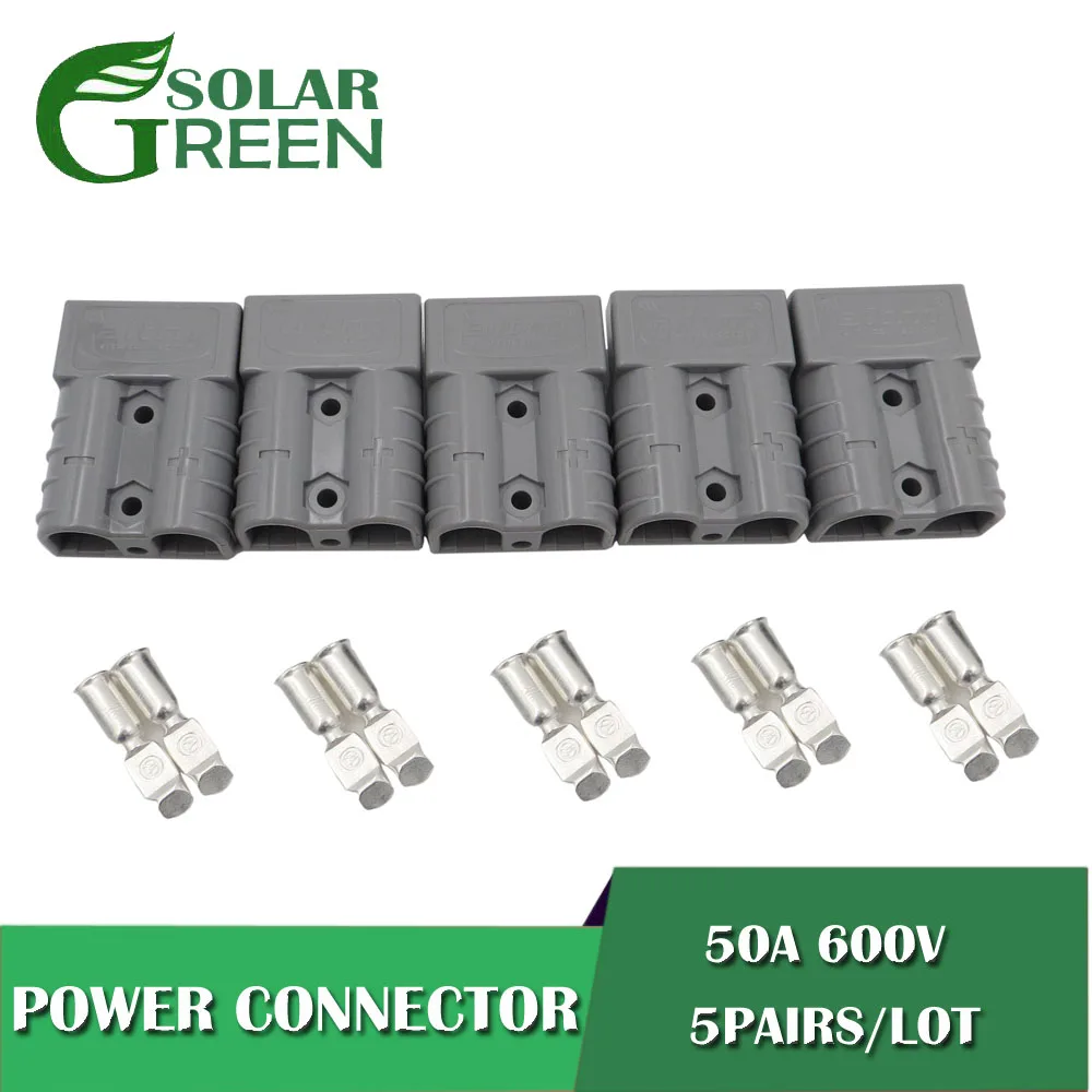 5 компл./лот 50AMP 600V SH50 Мощность разъем контакты черный Цвет два двухполюсный