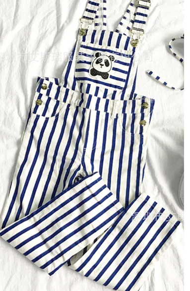 full pants Детские комбинезоны для маленьких девочек, штаны с открытыми плечами, комбинезон из хлопка в полоску, летняя и весенняя одежда для малышей - Color: full pants