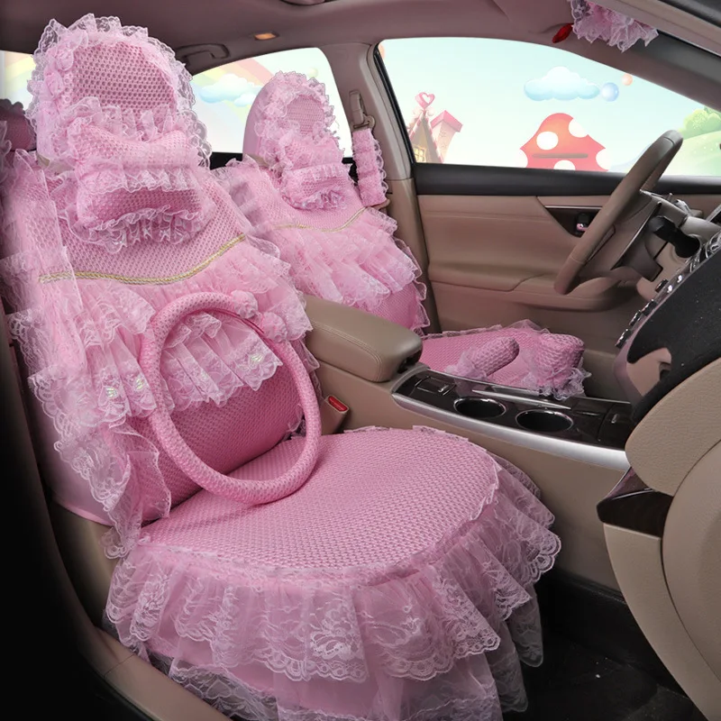 Милые розовые автомобильные аксессуары чехлы для сидений Decoracion Para Coches Asientos