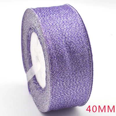 purple 500 40mm Фирменная Высококачественная фиолетовая Блестящая лента 6 мм/10 мм/15 мм/20 мм/25 мм/40 мм для свадебного ремесла, подарочное украшение, оберточная лента, сделай сам - Цвет: purple 500 40mm