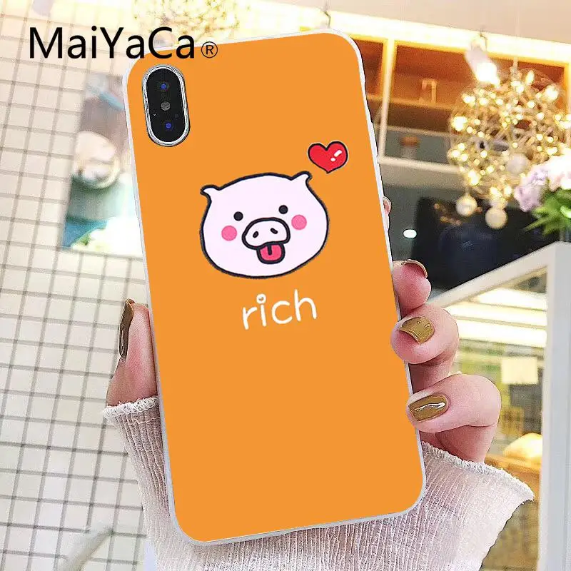 Maiyaca Cute Cartoon Rich Pig Soft Silicone TPU Phone Cover for iPhone X XS MAX 6 6s 7 7plus 8 8Plus 5 5S SE XR | Мобильные телефоны