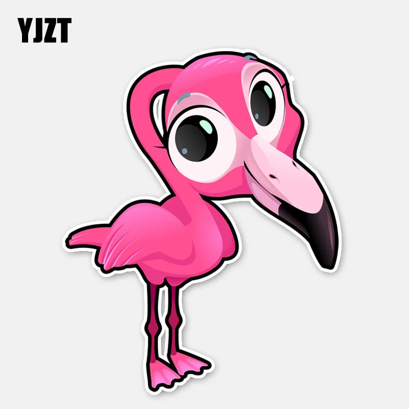 

YJZT 12.1*15.1CM Lovely Cartoon Flamingos Graphic Decor Car Sticker Colored Personalized 11A0447