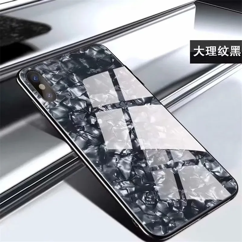 Luxury Shockproof Tempered Glass mobile Phone Case For iPhone X XS Conch Cover Shell Max XR |
