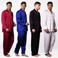 mens silk satin pajamas set pyjamas set pjs sleepwear loungewear s m l xl2xl3xl4xl plus size__fits all season