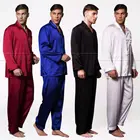 Мужской Шелковый Атласный пижамный комплект, пижамный комплект, одежда для сна, домашняя одежда S, M ,L ,XL,2XL,3XL,4XL размера плюс _