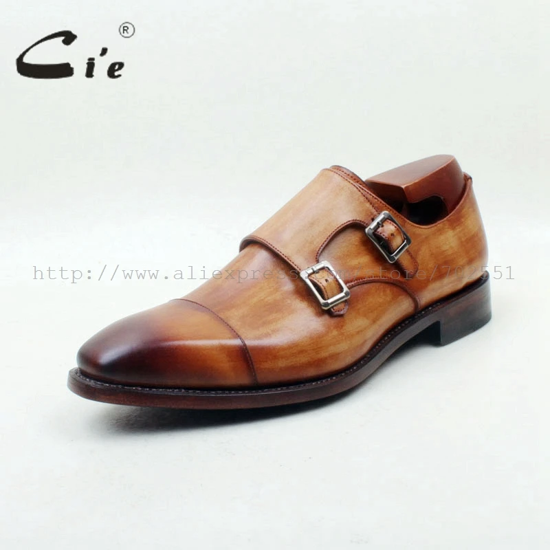 Квадратный носок верх из натуральной кожи стелька подошва коричневый цвет на