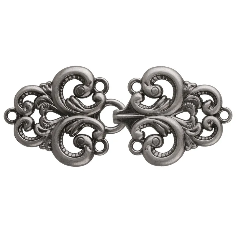 Gray 5 пар одежды застежка застежки Swirl накидка с цветочным узором или плащ Застежка застежки Пришивные Крючки и глаза кардиган Клип Винтаж vogue - Окраска металла: Gray